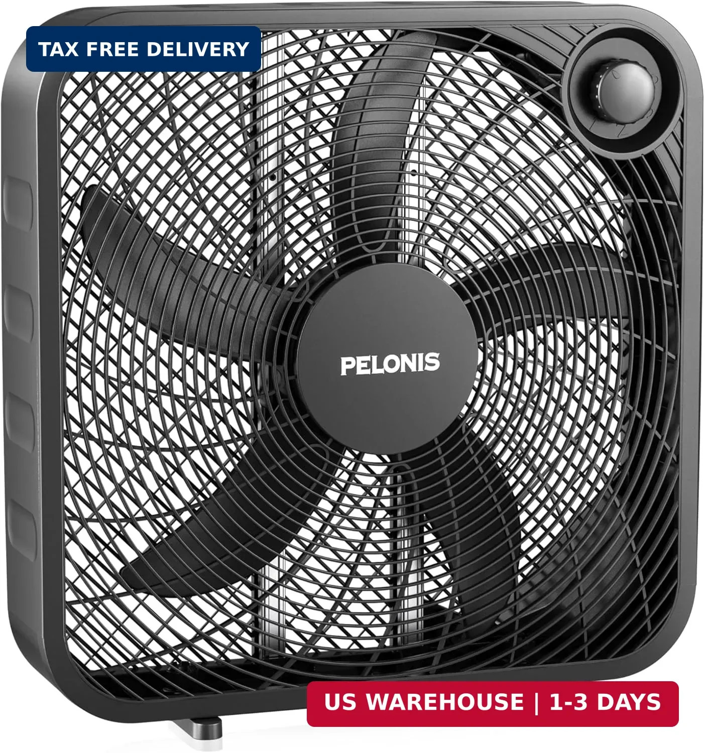 PELONIS 20 Inch Box Fan for Bedroom- 3 Speeds, 25ft/s, Floor Fan, Window Fan, Ta gallery