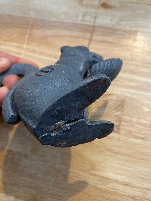 Squirrel Nutcracker Nut Cracker Cast Iron Metal Hefty Patina Collector Holidays gallery