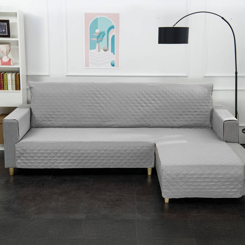 One-Piece L-Shape Sofa Couch Cover Reversible Chaise Lounge Cover Pet Mat 106" L gallery