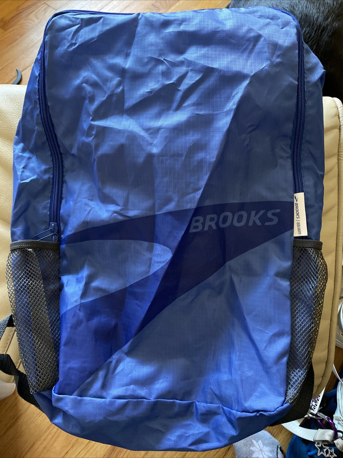 Brooks Run happy Ultralight Back Pack Backpack Blue  Light Weight 18"