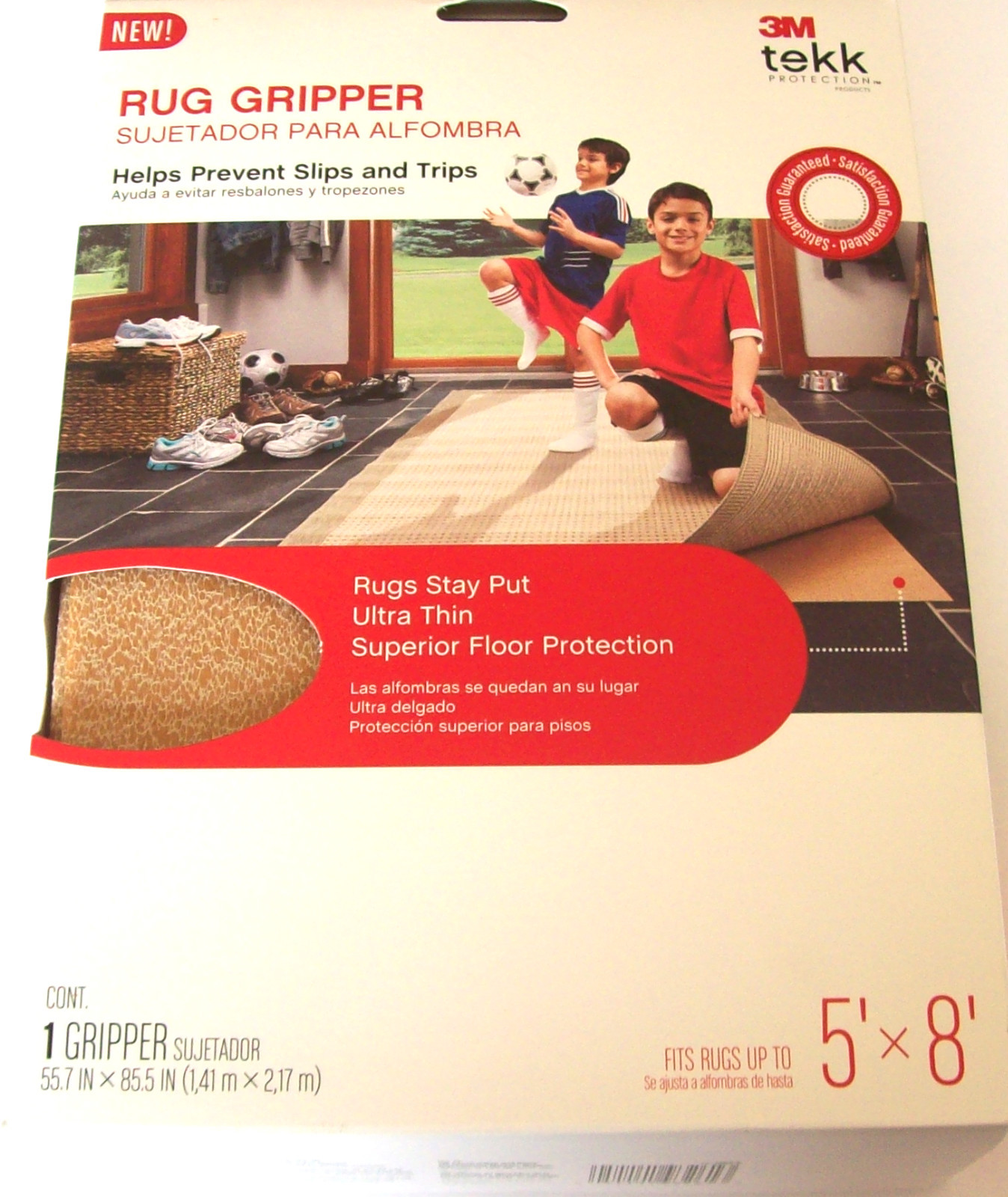 3M RUG GRIPPER 5' x 8' CARPETS / AREA RUGS SRG5-8 TEKK PROTECTION SLIPS SLIDING gallery