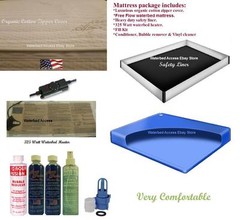 Super Single Free Flow Waterbed Mattress Kit With Bamboo Zipper Cover & Heater