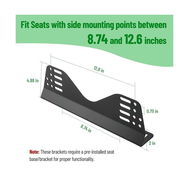 Universal Racing Seat Bracket Durable For Bride,Recaro,Sparco,NRG, MOMO, and OMP gallery