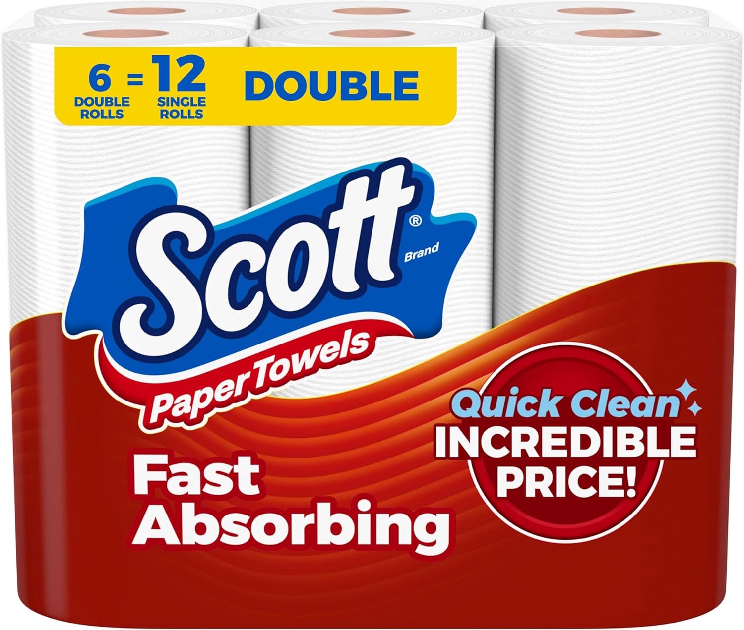 Paper Towels Choose-A-Sheet 6 Double Rolls = 12 Regular Rolls 108 Sheets NEW gallery