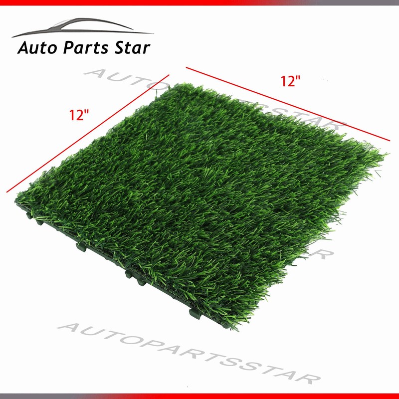 18 Interlocking Artificial Grass Tiles 12x12in Green Fake Turf Flooring gallery