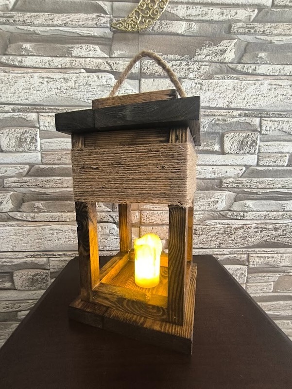 Handmade decorative lantern table lamp battery powered Multicolor 15cm*15cm*20cm gallery