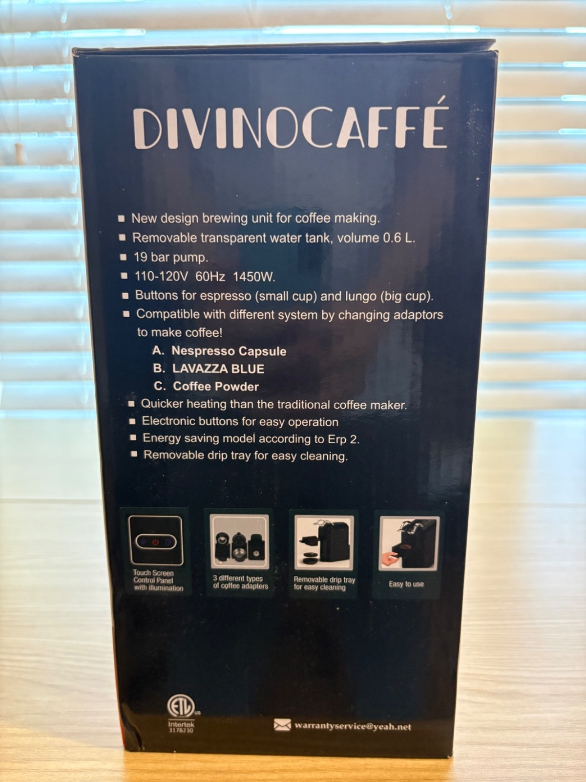 DIVINOCAFFÉ 3IN1 Capsule Pod Ground Coffee Machine Espresso 19 Bar 1450W Black gallery