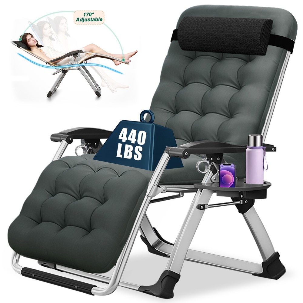 NAIZEA Zero Gravity Chair Reclining Lounge Chair with Removable Cushion Mattress