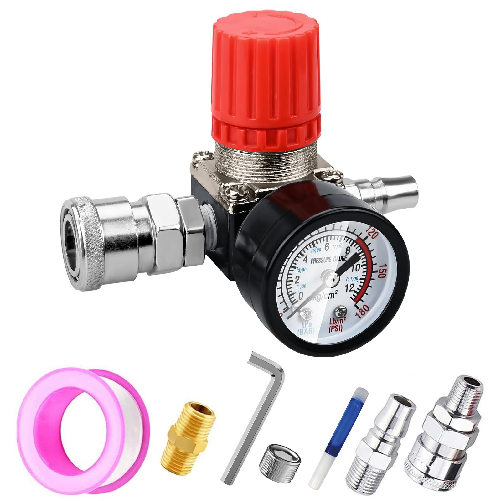 Air Compressor Pressure Regulator with Dial Gauge, 0-175 PSI Air Gauge for Ai... gallery