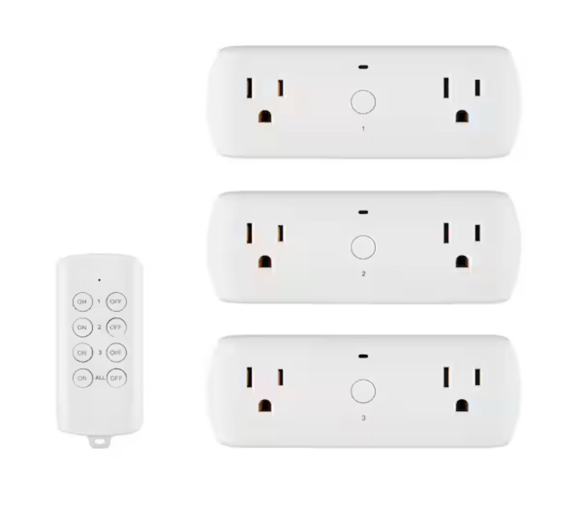Commercial Electric Indoor 3-pack 2 Outlet Wall Adapters With Remote (White) gallery