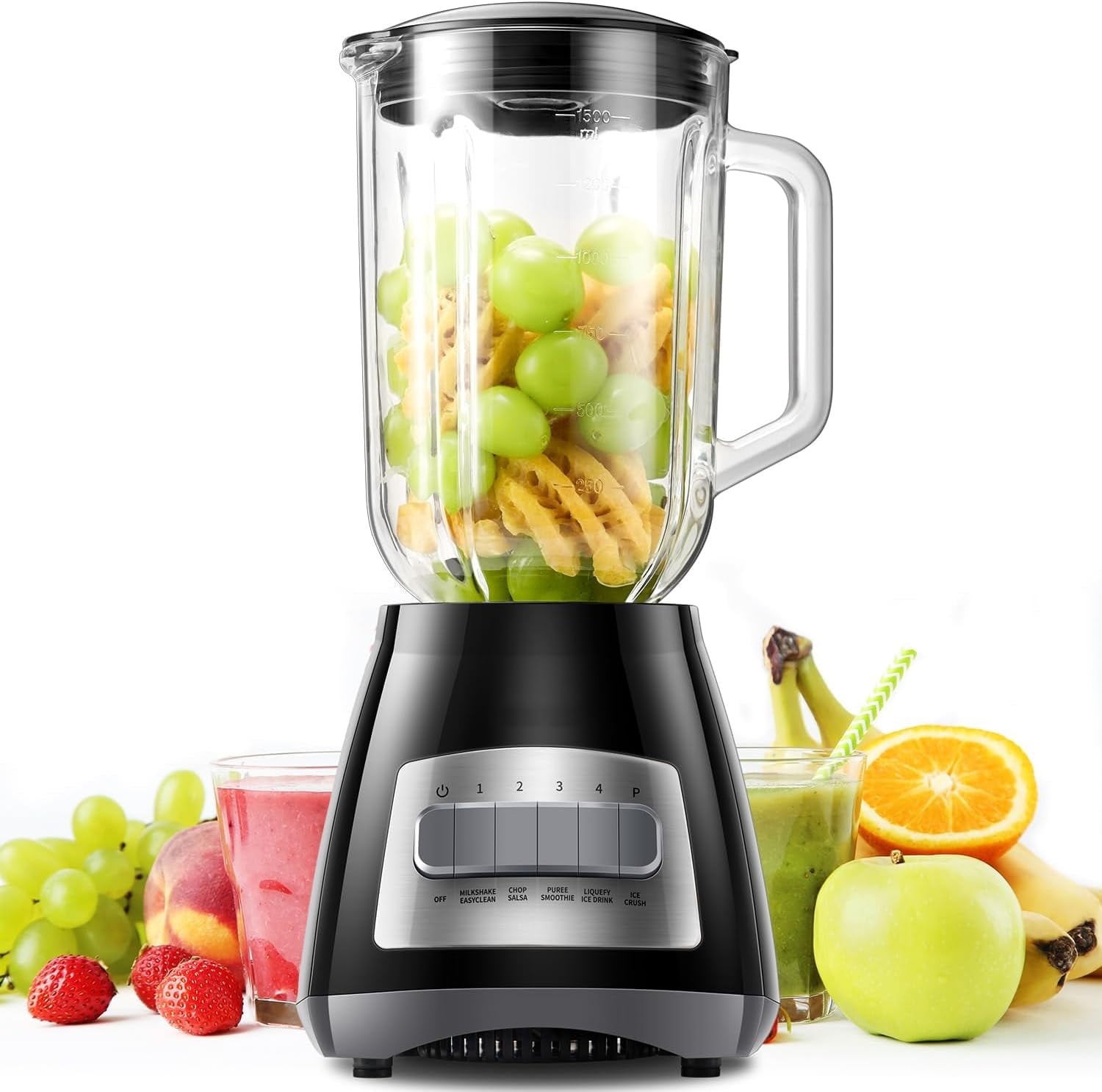 9 Functions 700W Blender Shakes and Smoothies Classic Blenders fit Kitchen 52oz gallery