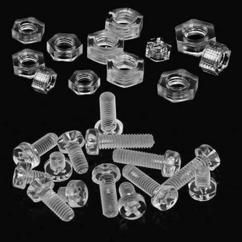 Acrylic Plastic Nylon Clear Transparent Round Pan Phillips Cross Head Screws+Nut gallery