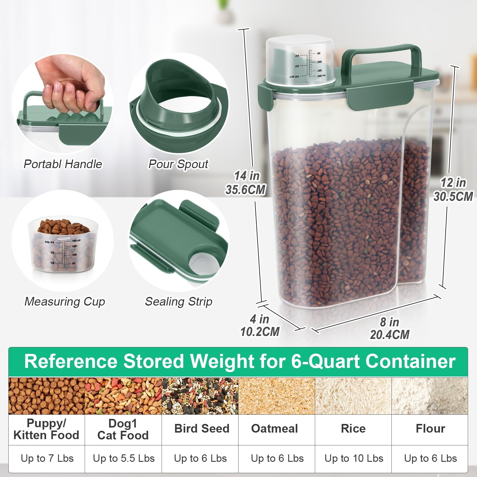 TBMax Pet Food Storage Container 5-7 lbs, Cat Dog Bird Seed Dispenser gallery