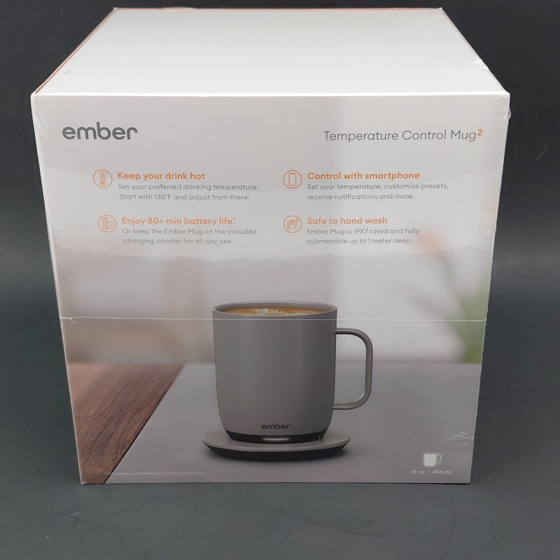 Ember Temperature Control Mug 2 Smart Cup 14 Oz Slate Grey CM191411US Sealed!! gallery