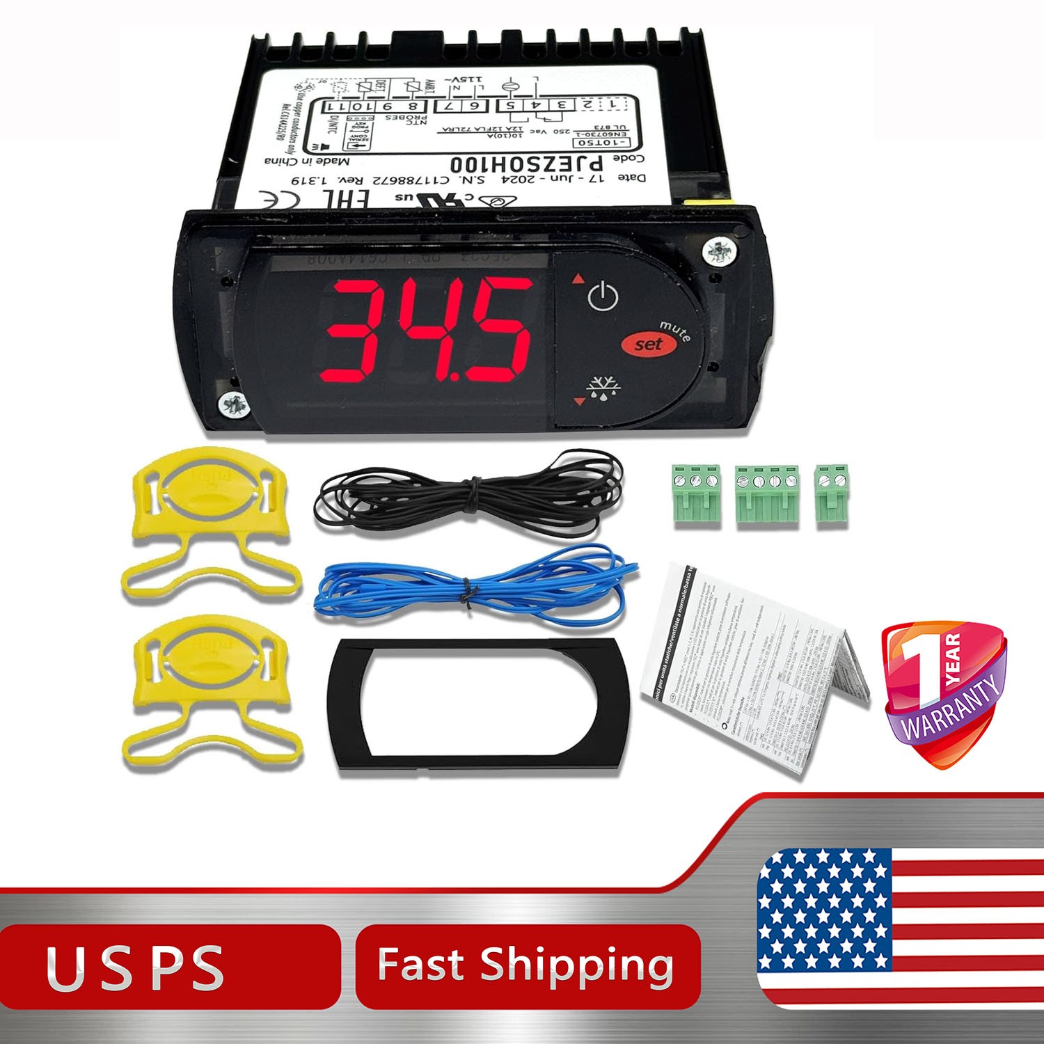 PJEZS0H100 For Carel Digital Temperature Controller w/ 2 NTC Temperature Sensor gallery