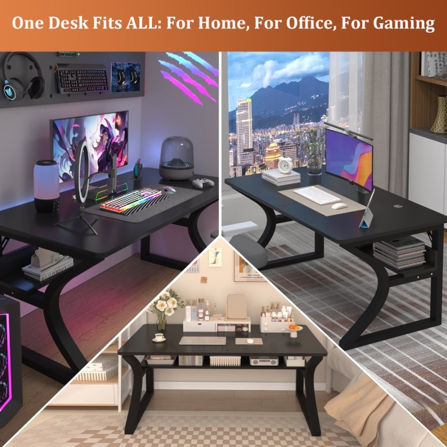 55inch Computer Desk Writing Study Desk Gaming Desk Laptop Desk gallery