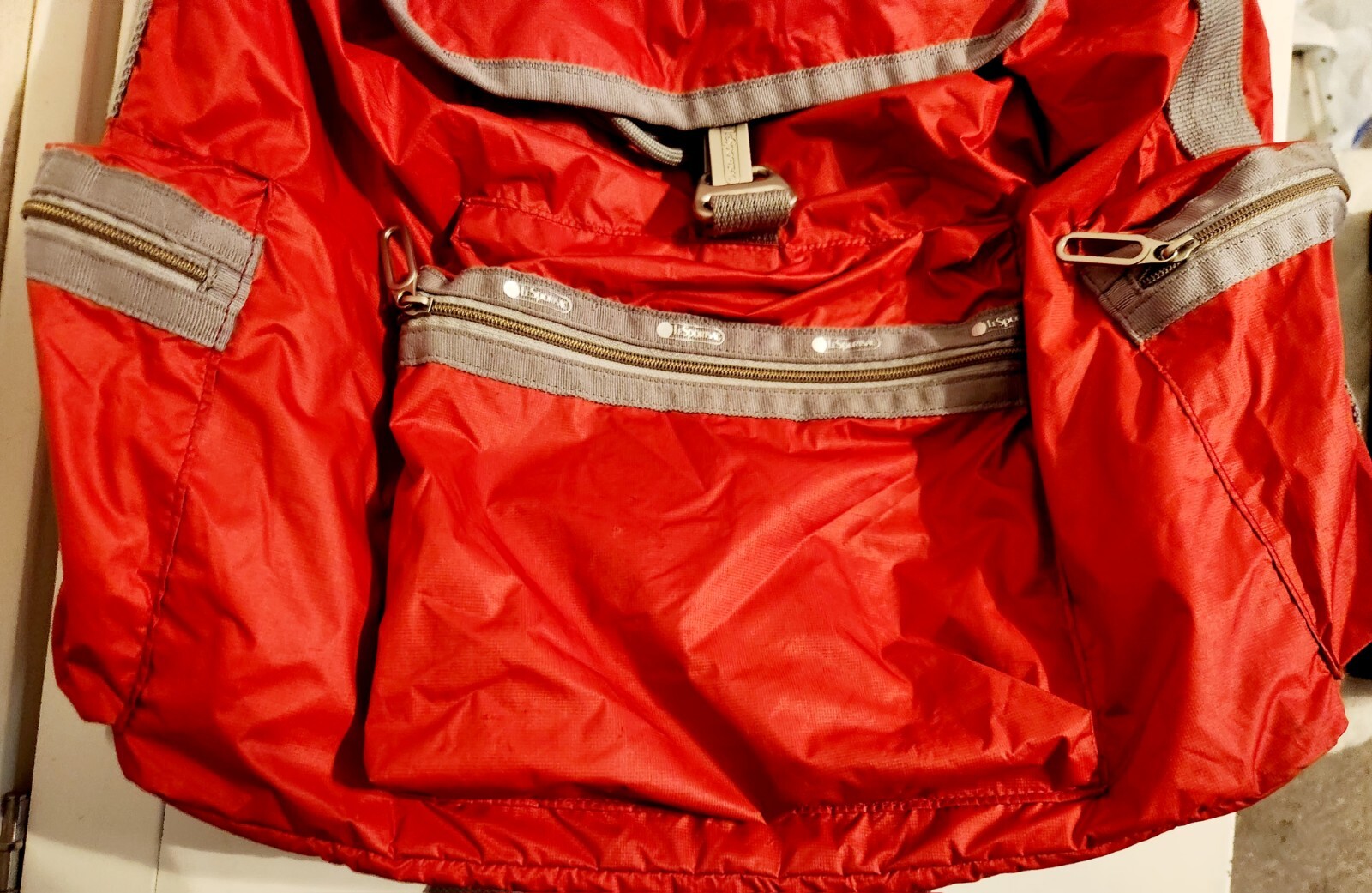 LeSportsac Essential 3 Zip Voyager Backpack-Red 4
