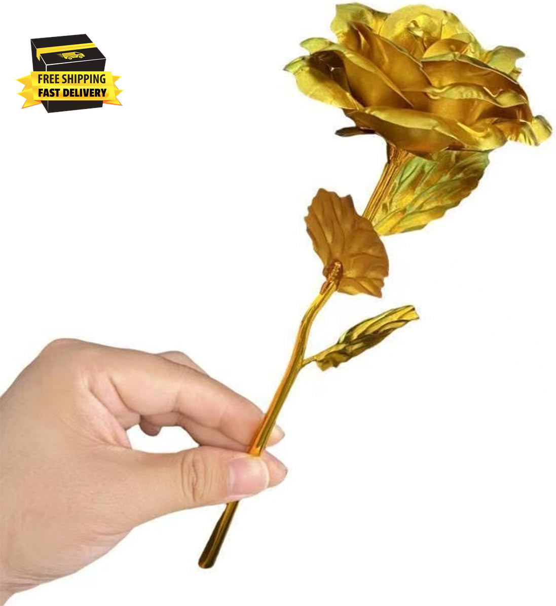 Gold Dipped Rose, Eternal Long Stem Golden Rose | Luxurious Romantic Gift for Wo gallery