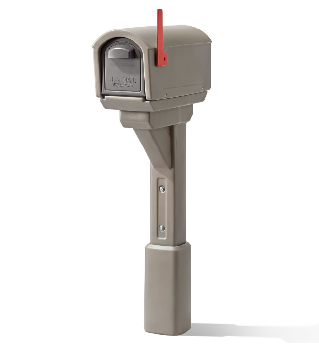 Step2 MailMaster Express Mocha Plastic Double Door Mailbox with Back Access gallery