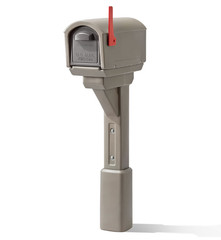 Step2 MailMaster Express Mocha Plastic Double Door Mailbox with Back Access
