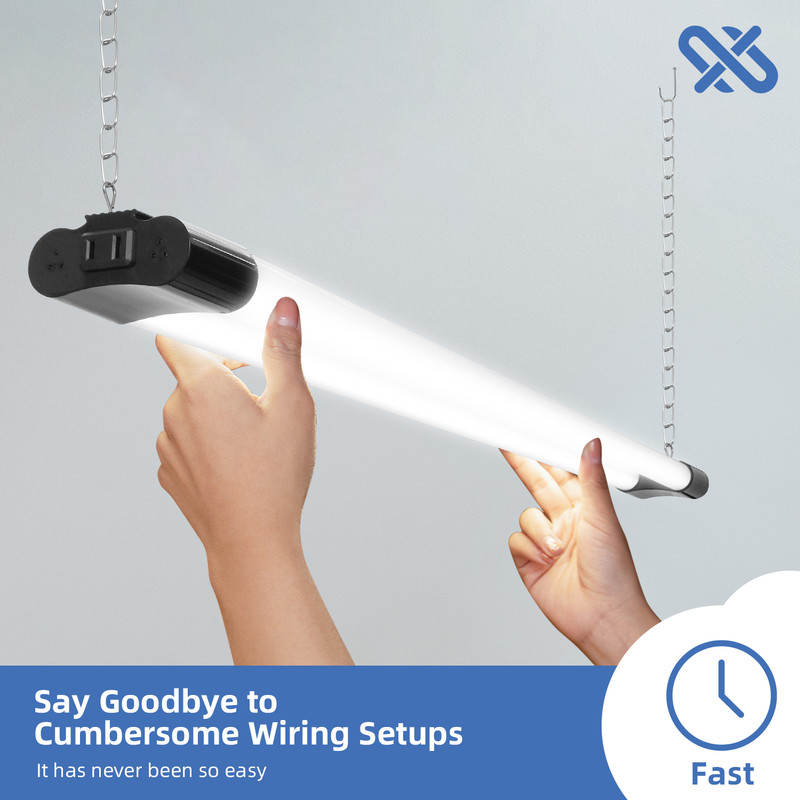 16 Pack 4 FT, 42W, Linkable LED Utility Shop Light, 4400 LM, 6500K for Garage gallery