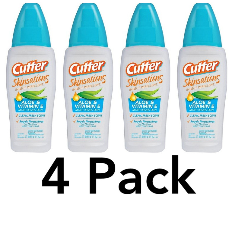 Cutter Skinsations Insect Repellent 7% DEET 4 Pack 6 fl oz Pump Spray