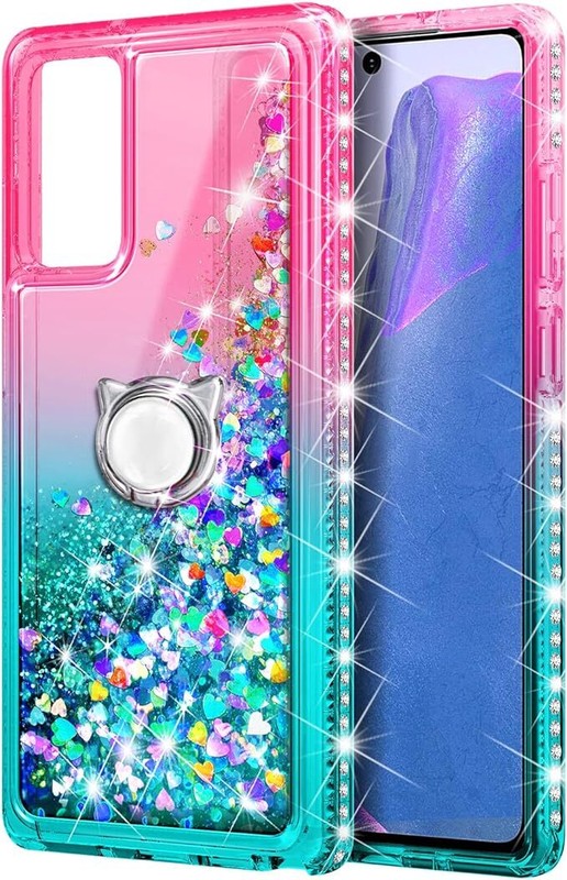For Gabb Phone 3 Pro Case Liquid Glitter Phone Cover w/ Tempered Glass & Lanyard gallery