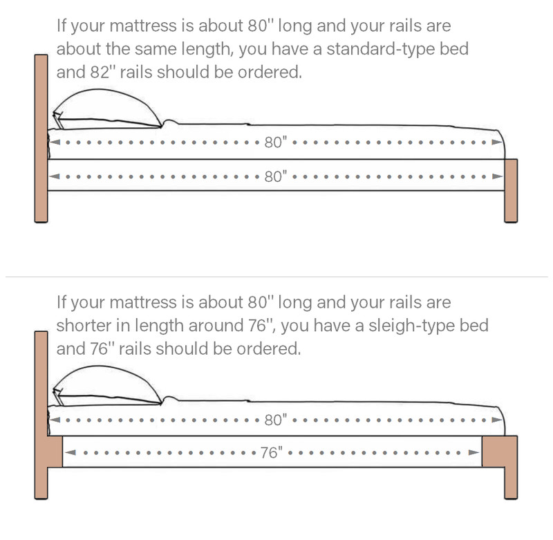 AS-IS Replacement Medium Finish Hook-On Wood Bed Frame Side Rails gallery