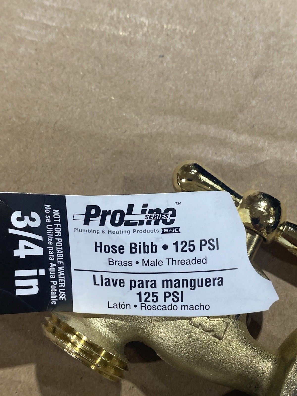 ( Qty 2 ) PROLINE Hose Bibb, Standard, Brass, 3/4 In. Hose 125 PSI New 103-004 gallery