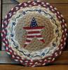 AMERICAN FLAG Star Trivet 10" round 100% Natural Braided Jute TRIVET FREE SHIP gallery