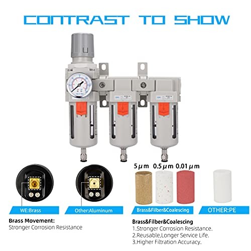 Three Stage Air Drying System - 5 Micron Particulate Filter, 0.5＆0.01 3/8" NPT gallery