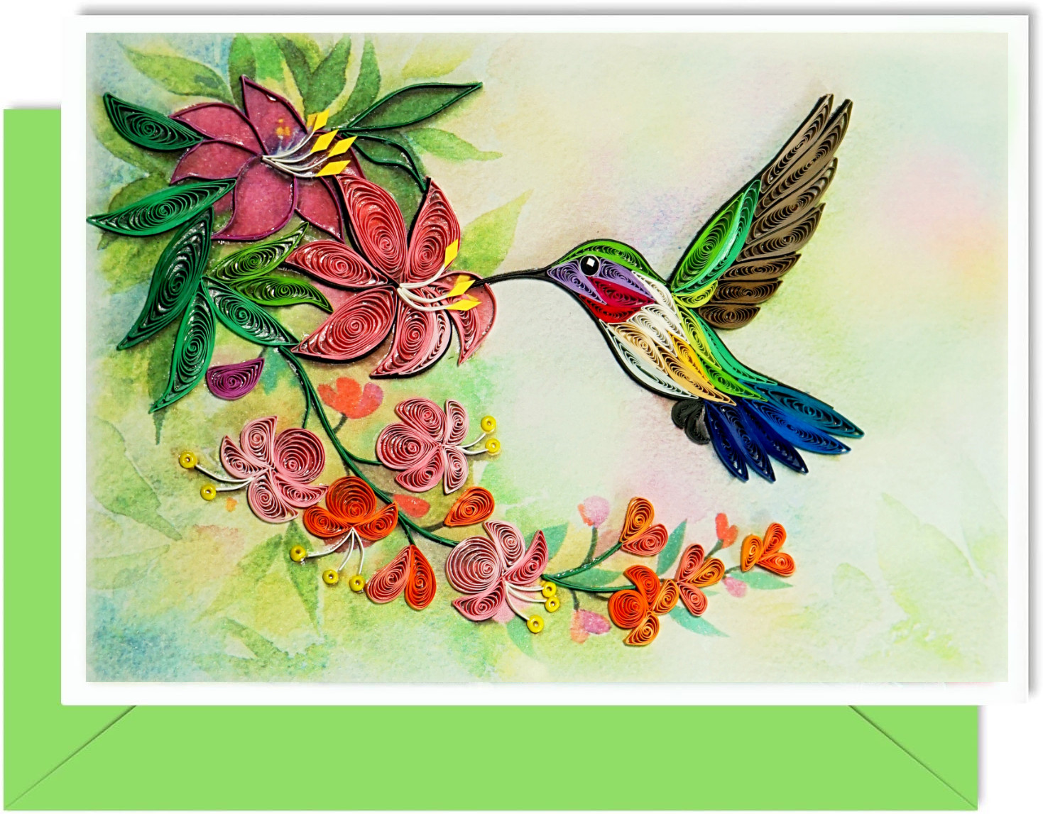Handmade Hummingbird Quilling Card – Quilling Greeting Card for All gallery