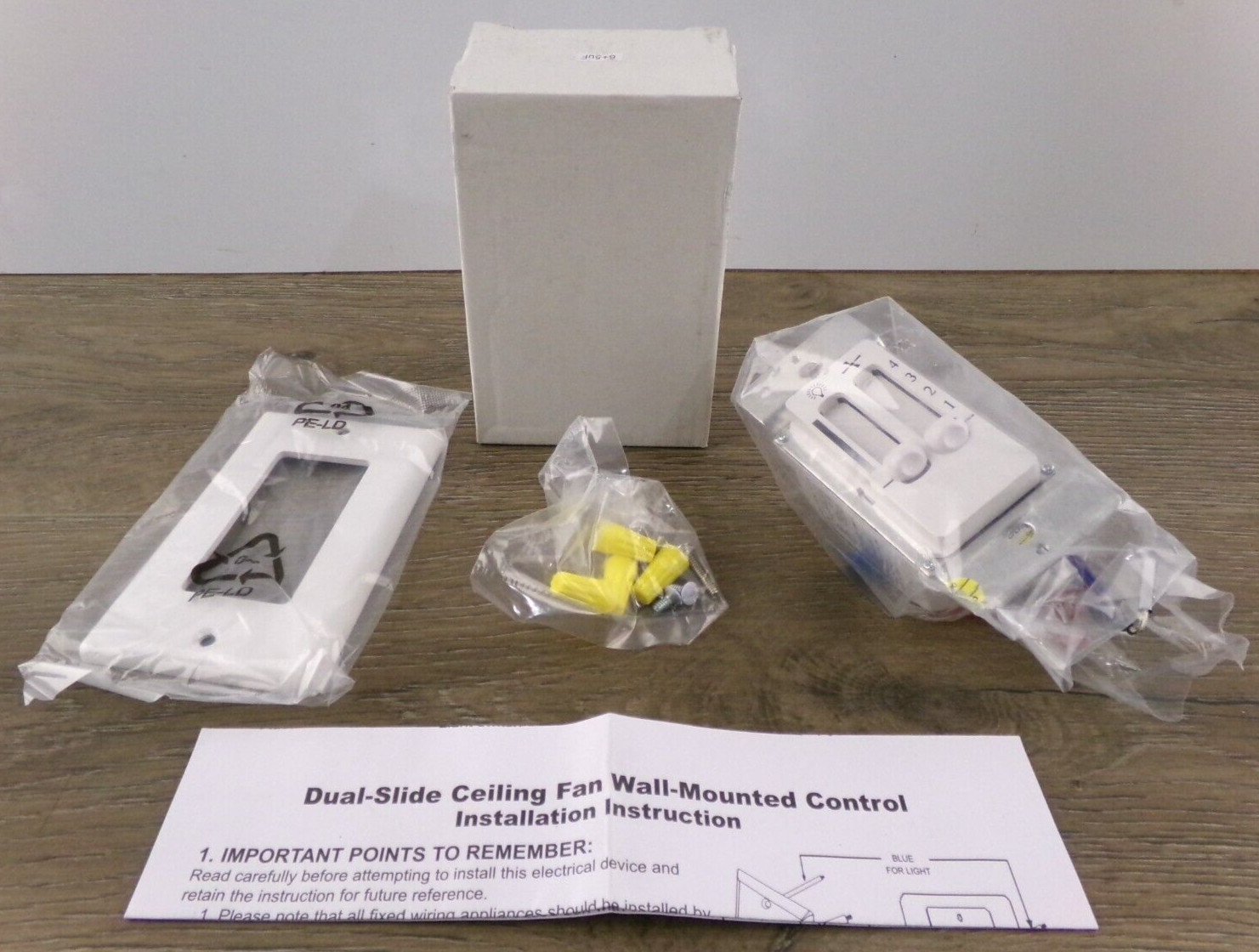 Dual-Slide Ceiling Fan & Light Wall-Mounted Control, New S1 gallery