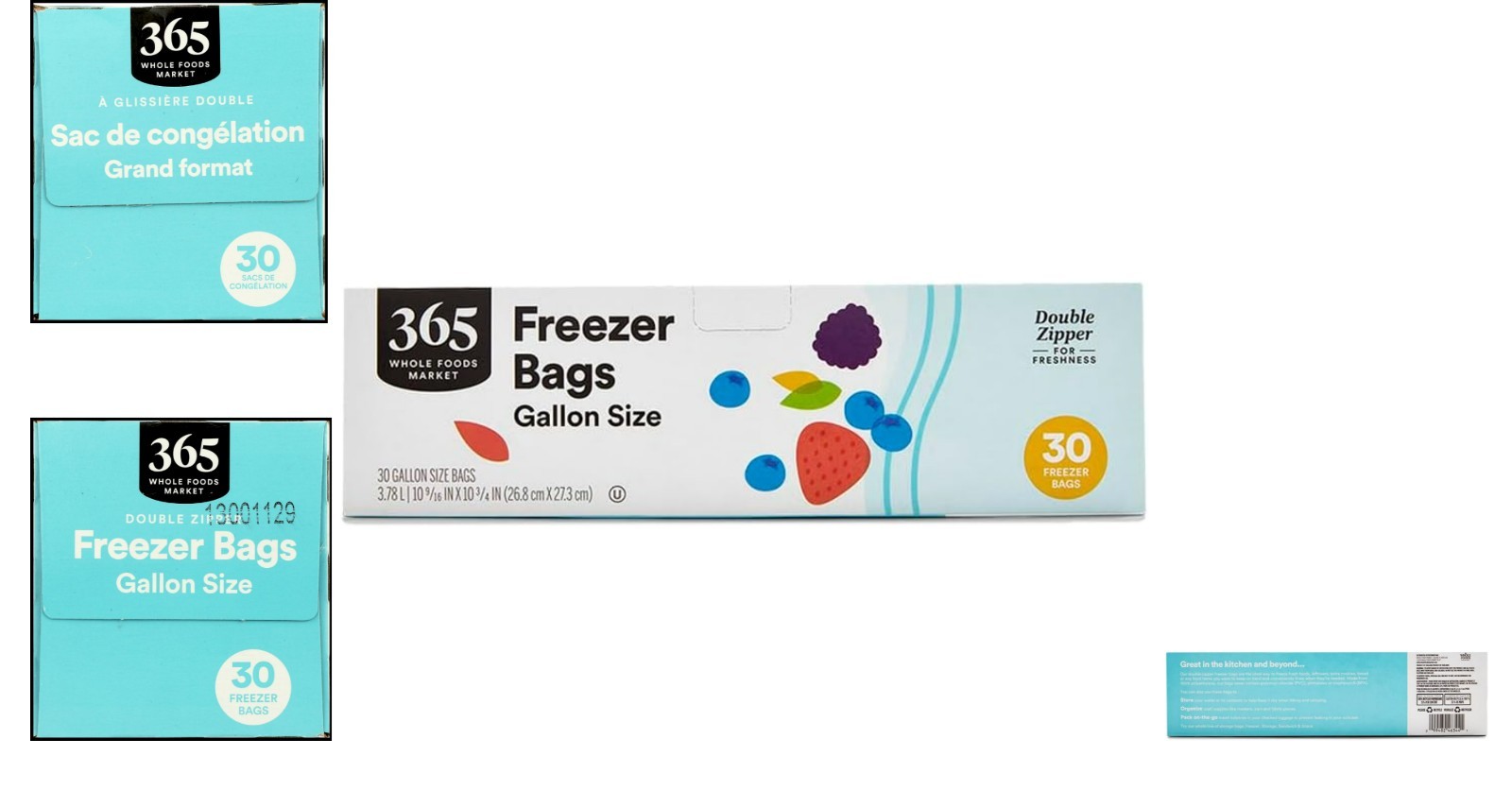 Clear 30 Count Gallon Freezer Bags with Double Zipper - Freezer Burn Prevention gallery