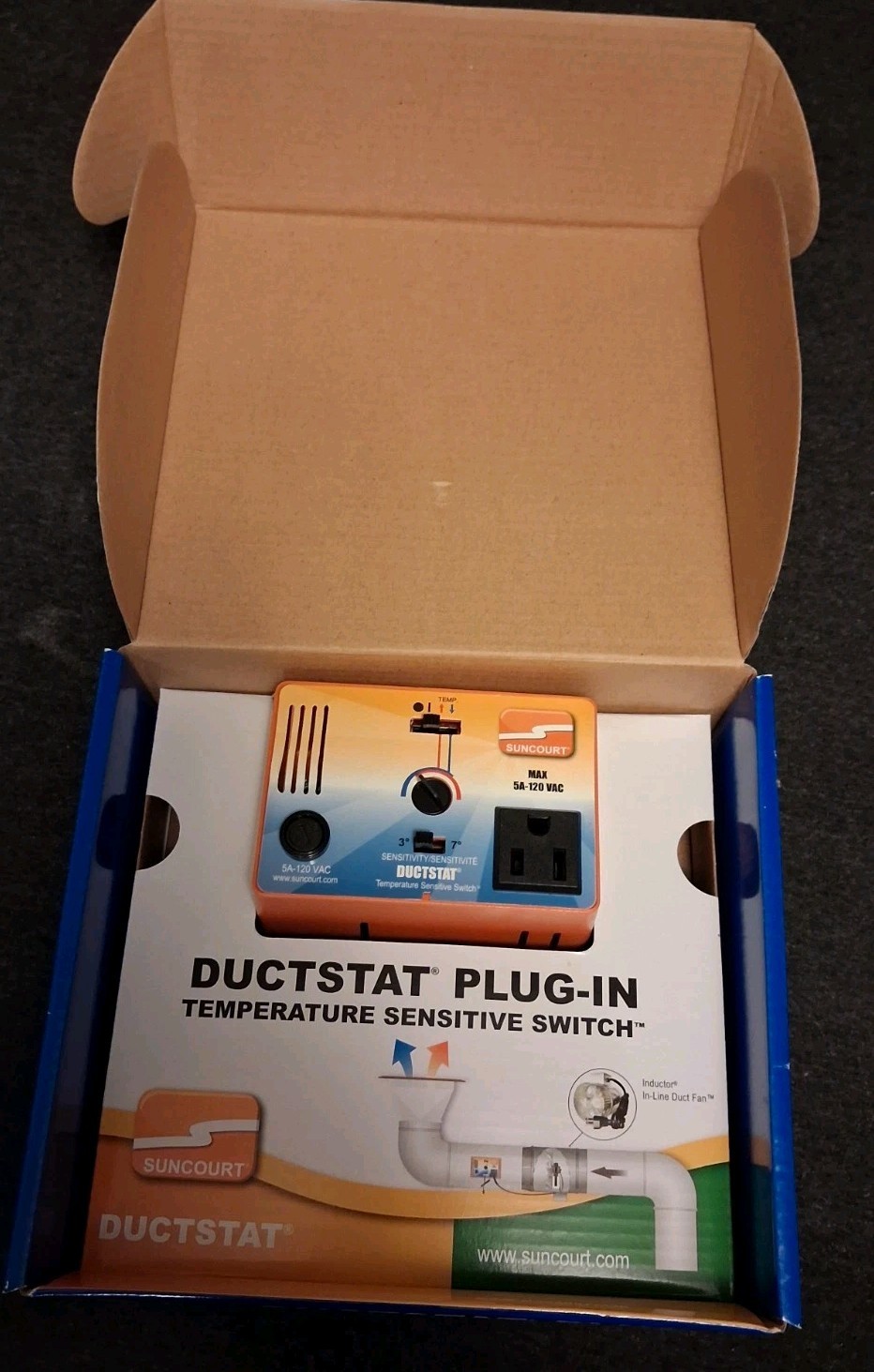 Suncourt DUCTSTAT All-Season Temperature Sensitive Switch for Duct Fans DS100 gallery