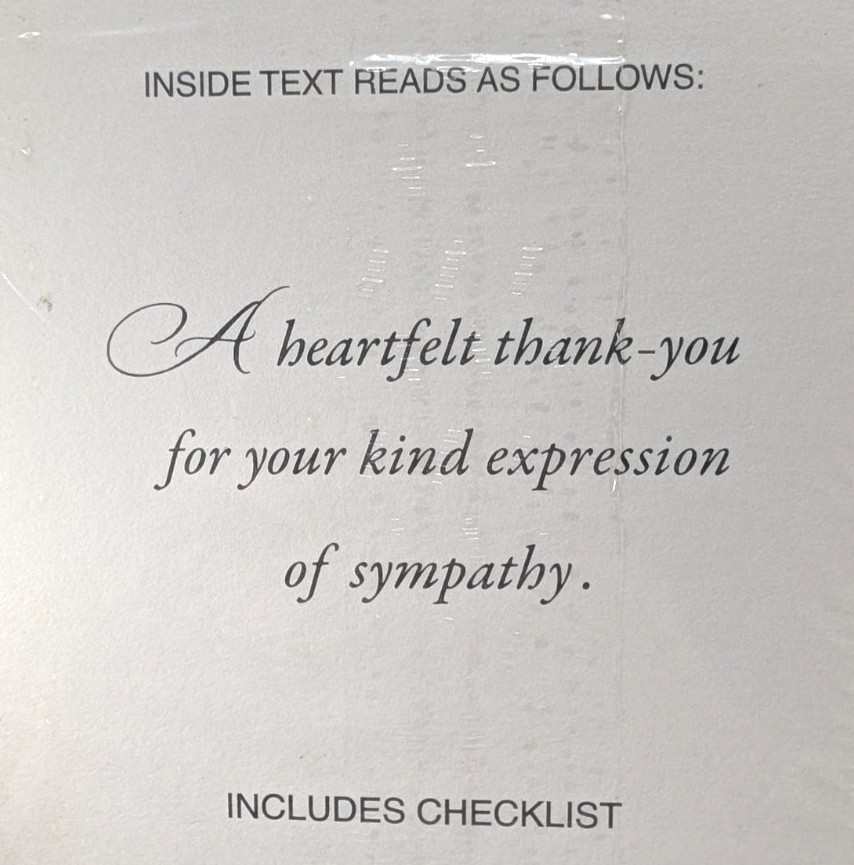 Tender Thoughts Sympathy Religious Set of 8 Thank You Notes Includes Checklist gallery