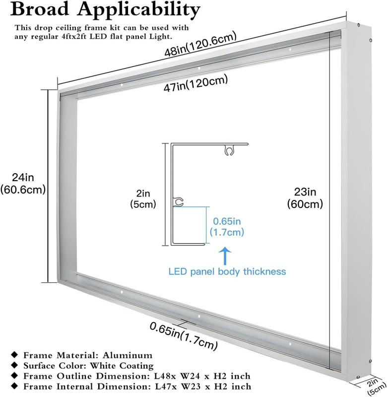 4X2Ft Surface Mount Kit, 4 Set Aluminium Surface Mounting Bracket Kit, 4' by 2' gallery