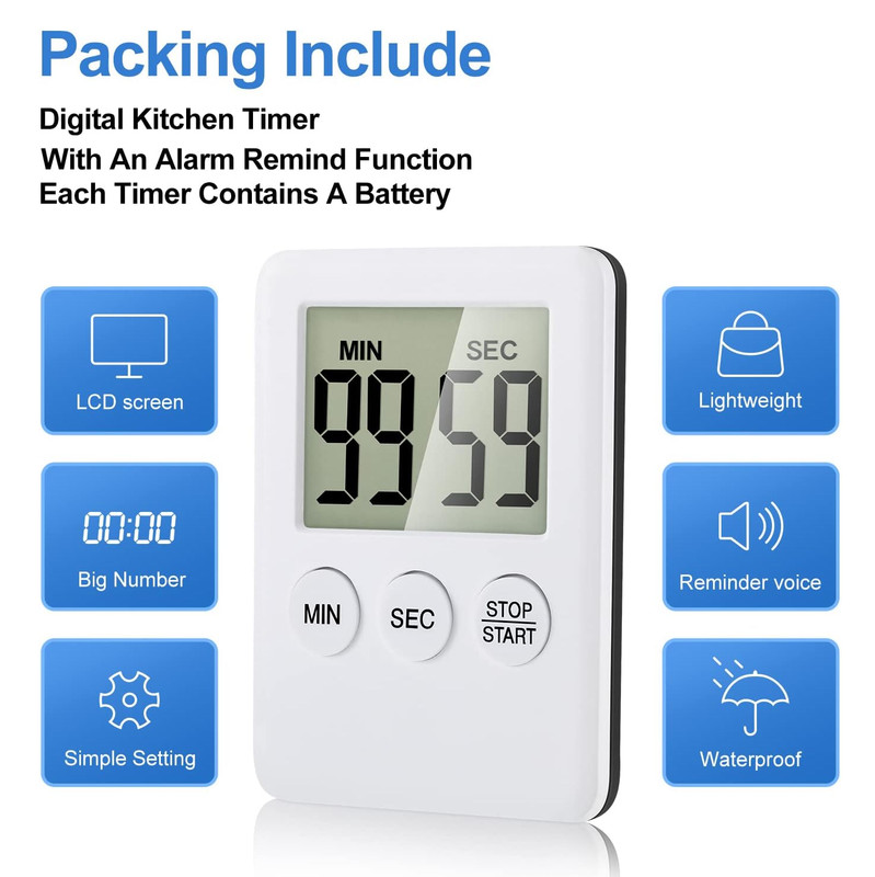 LCD Digital Kitchen Cooking Timer Count-Down Up Clock Loud Alarm Magnetic Lot gallery