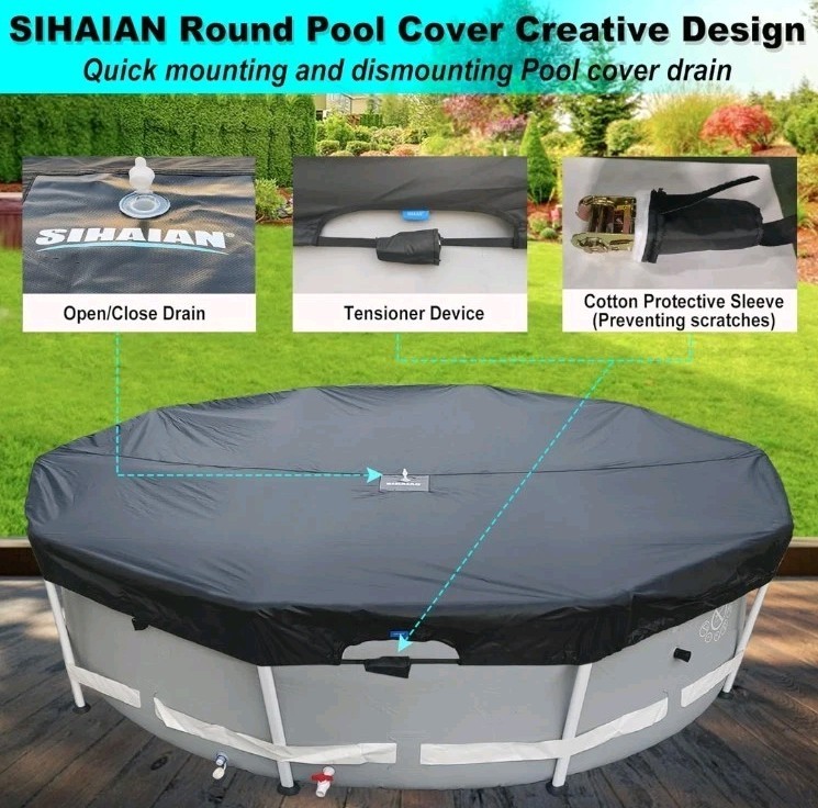 14 Ft Pool Cover, Quick Installation and Removal Above Ground Pool Cover gallery