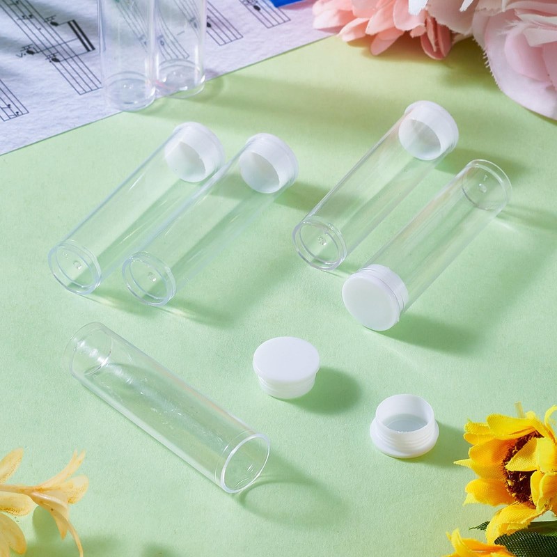 100Pcs Transparent Clear Plastic Small Empty Storage Tubes Bead Container Set gallery
