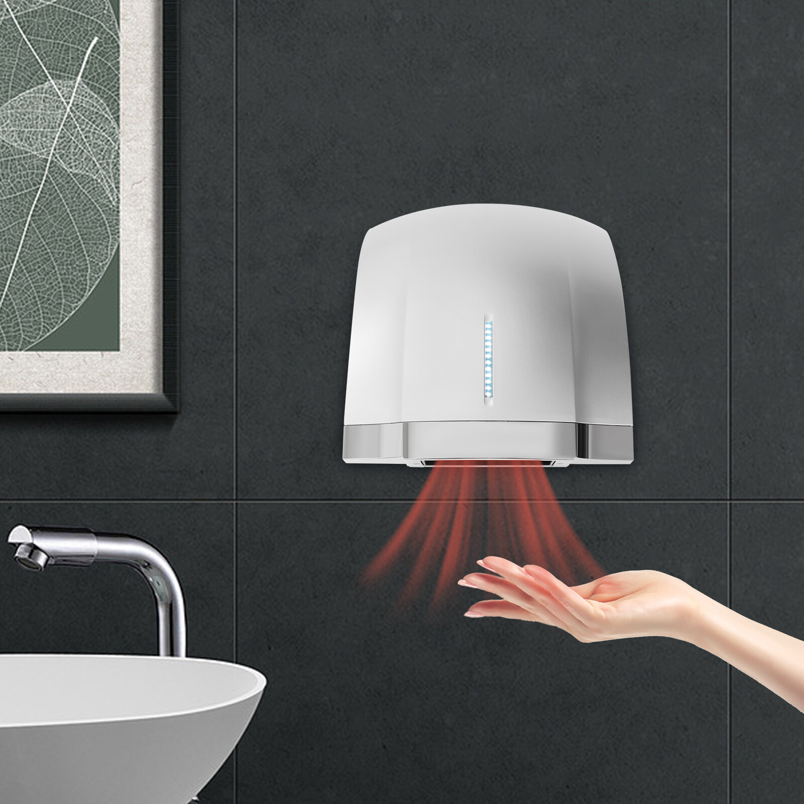 Commercial/Household Automatic Hand Dryer Wall Mounted High Speed Hot Cold Air gallery