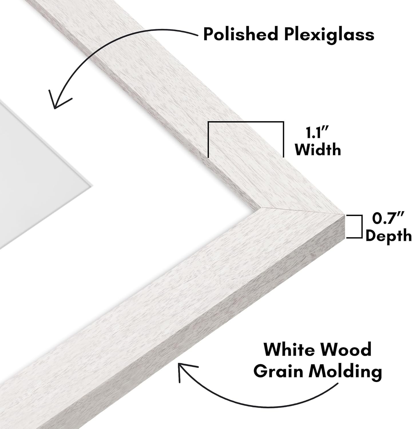 Americanflat 20x24 Poster Frame - White Engineered Wood with Polished Plexiglass gallery