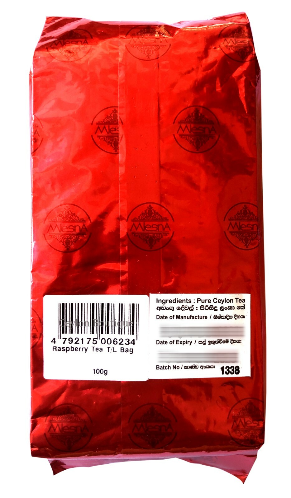 Mlesna Raspberry flavored 100g pure Ceylon Black Tea gallery