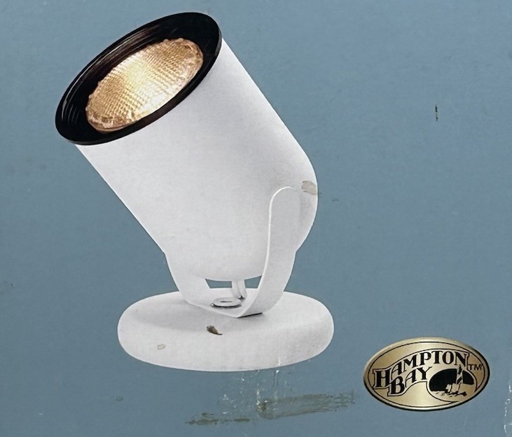 Hampton Bay Round Back Uplight White Finish Accent Spotlight Lamp 275 707 NEW