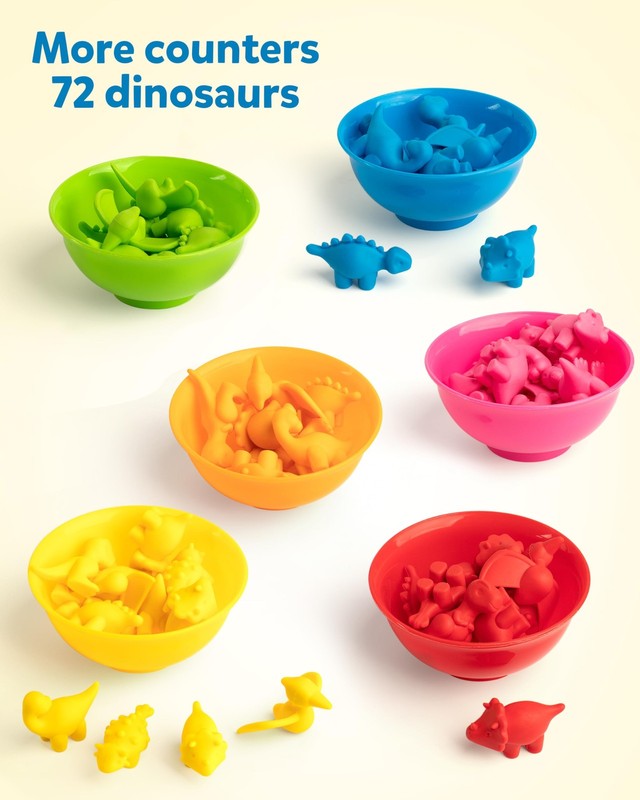 Coogam Counting Dinosaur Sorting Toy Set, Color Matching Classification Game, Mo gallery