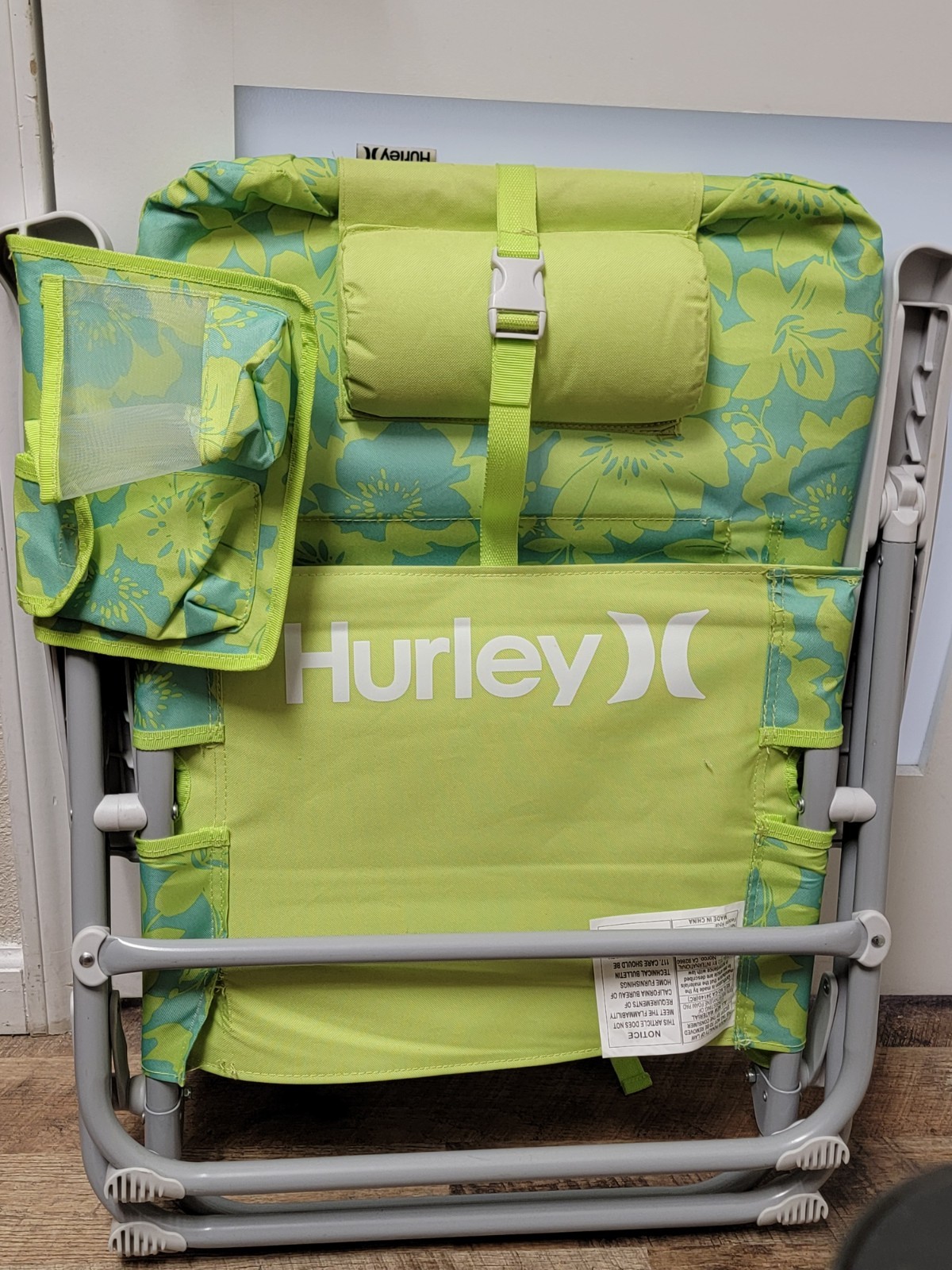 Hurley Backpack Beach Chair With Zipper Storage Headrest Cup Holder See Desc. gallery