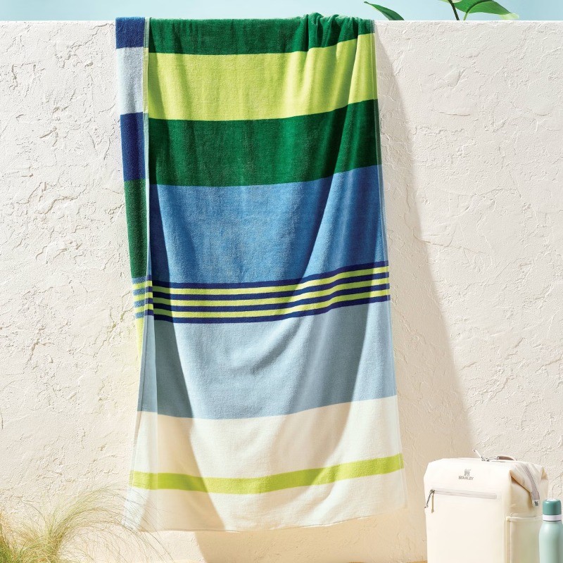 36"x72" Reversible Crosswoven Multi Striped Oversized Beach Towel gallery