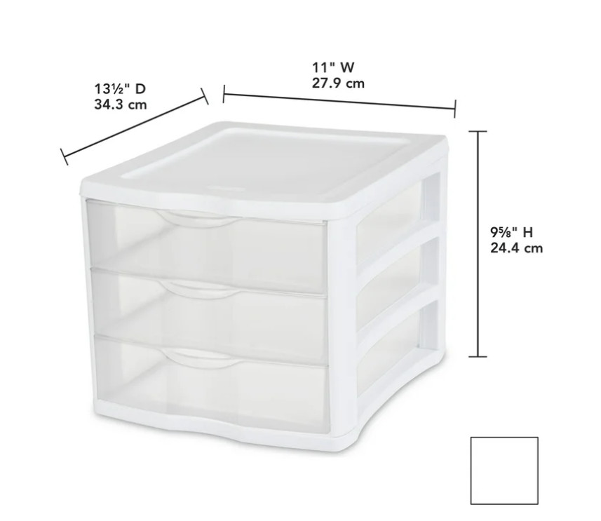 3 Drawer Unit, Clear Plastic Countertop or Desktop Storage Drawers gallery