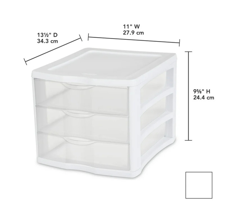 3 Drawer Unit, Clear Plastic Countertop or Desktop Storage Drawers gallery