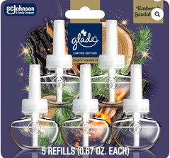 Glade PlugIns Refills Air 0.67 Fl Oz (Pack of 5), Embers & Sandalwood
